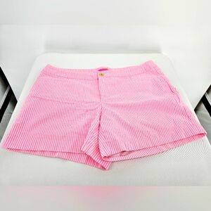 Lilly Pulitzer Kelly Short Pink and White Seersucker Size 12